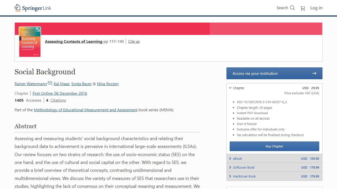 Social Background | SpringerLink